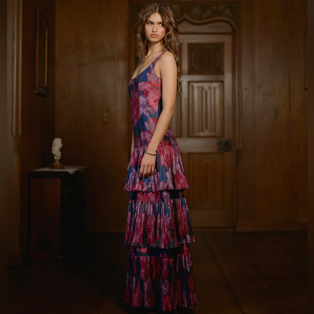 Hutch Purple And Pink Floral Maxi Dress